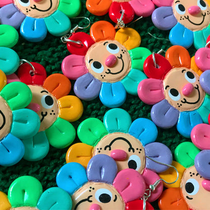Rainbow Flower Earrings